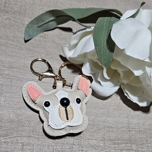 Cute 🎁 Dog Bag Charm Keychain with Gold Clip